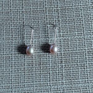 Handmade Light Pink Pearl And Silver Drop Earrings
